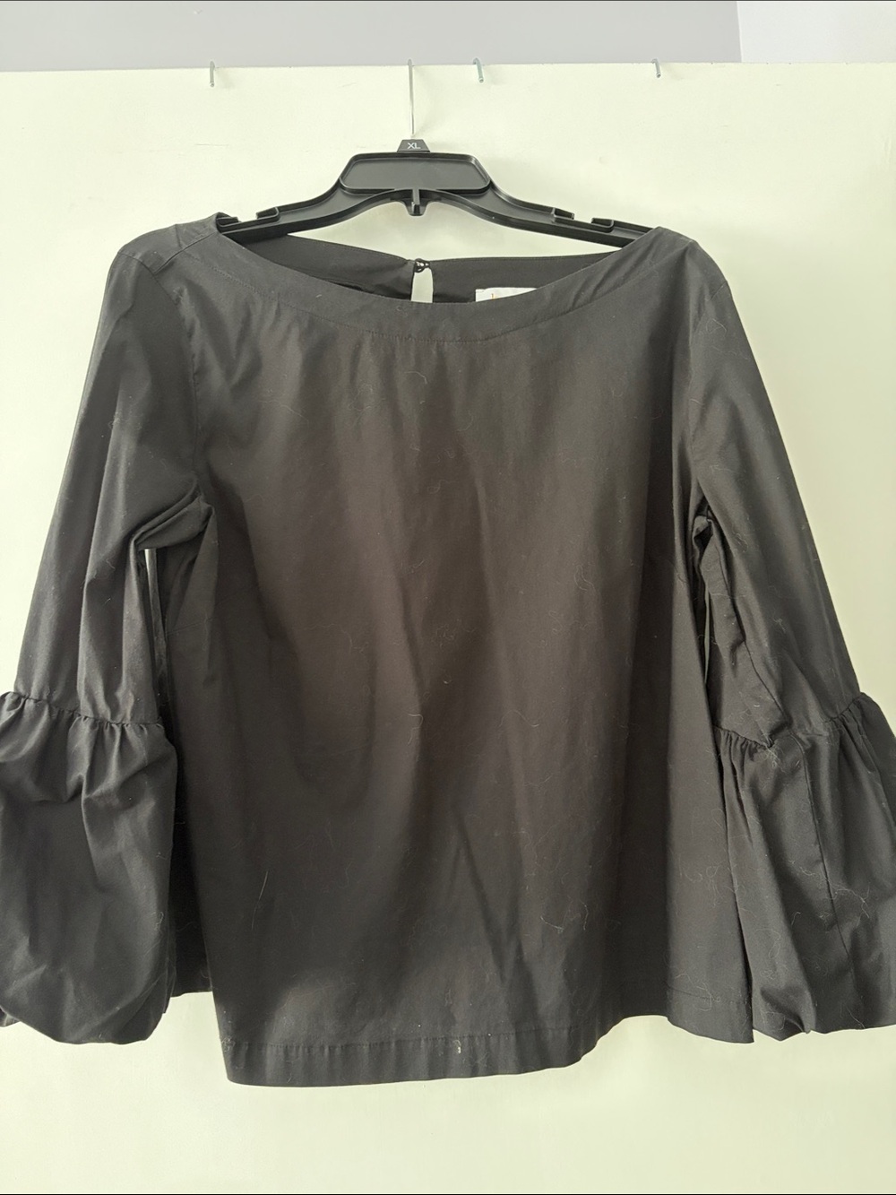 Laundry By Shelli Segal Black Ruffle Bell-Sleeve Blouse